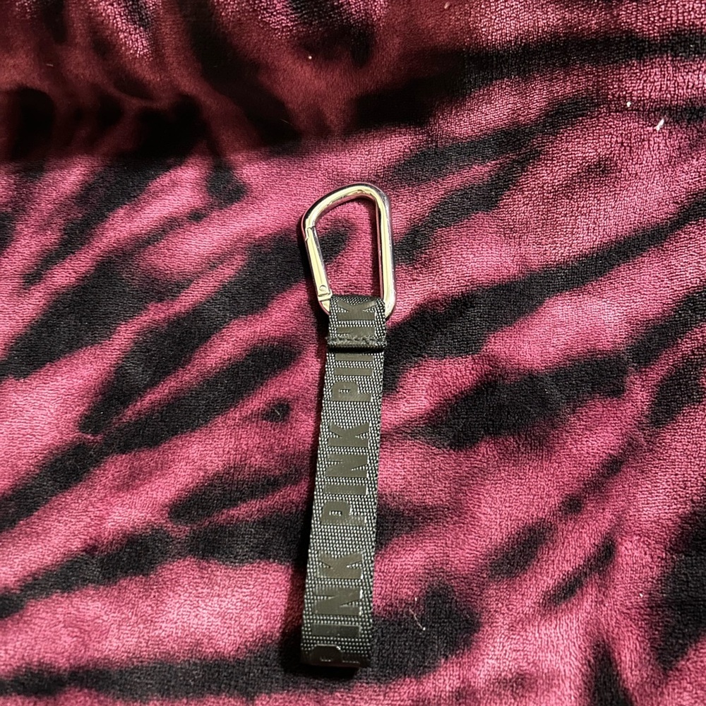 Black Carabiner Keychain with Strap